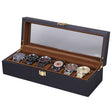 Wooden Baking Paint Watch Box Jewelry Storage Display Box(06 Black + Brown Matte) - free shipping - PMc TechLife - Order now!
