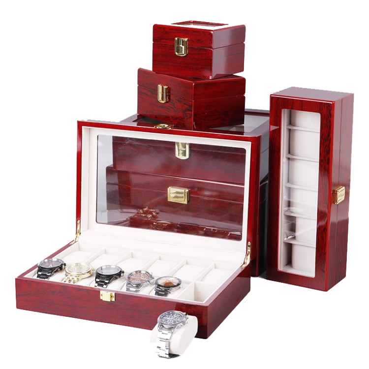 Wooden Baking Paint Watch Box Jewelry Storage Display Box(5-bit Paint)