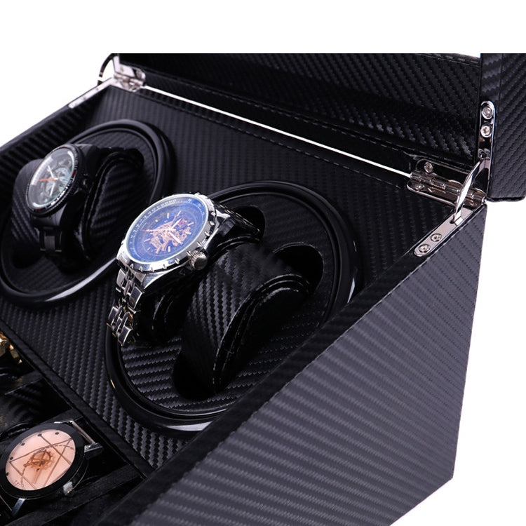 PU Leather 4+6 Double-Head Automatic Winding Motor Box Mechanical Watch Rotator, US Plug(Crocodile Pattern)