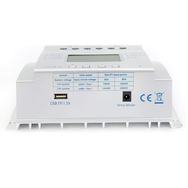L60  12V/24V 60A Solar Controller Power Voltage Current LCD Display Solar Charge Controller