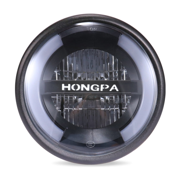 HONGPA Motorcycle Retro Headlights Modified Parts LED General Metal Headlights(Matte Black)
