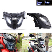 Motorcycle LED Retro Headlights LED Far Near Beam Lights For Yamaha LC135 V2-V6(Transparent Glass)