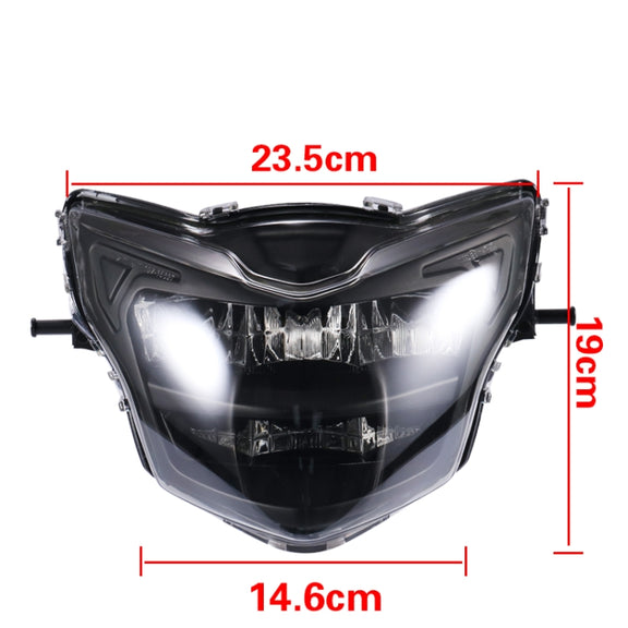 Motorcycle LED Retro Headlights LED Far Near Beam Lights For Yamaha LC135 V2-V6(Transparent Glass)