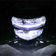 Motorcycle LED Retro Headlights LED Far Near Beam Lights For Yamaha LC135 V2-V6(Transparent Glass)