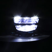 Motorcycle LED Retro Headlights LED Far Near Beam Lights For Yamaha LC135 V2-V6(Transparent Glass)