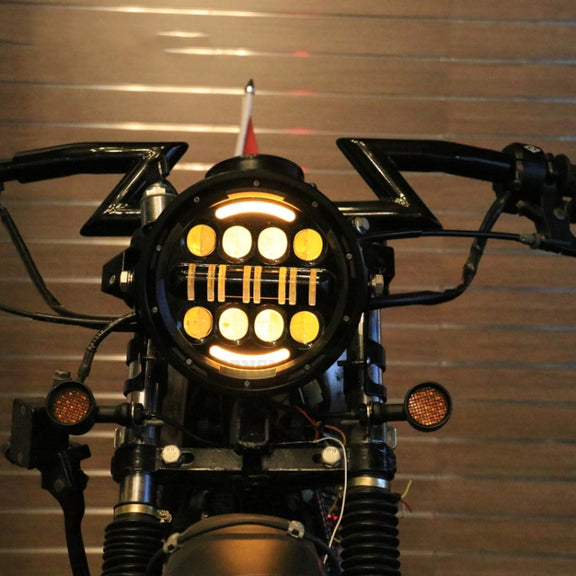 7 Inch Motorcycle Retro Modified Headlights Day Trip LED Far Near Beam Lights  For Wrangler / Harley