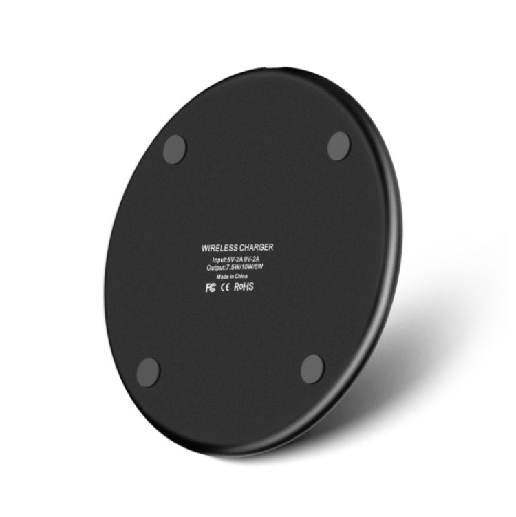 2pcs K8 10W Universal Aluminum Alloy Mobile Phone Wireless Charger, Specification:with 1m Cable(Black)