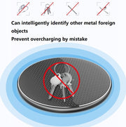2pcs K8 10W Universal Aluminum Alloy Mobile Phone Wireless Charger, Specification:with 1m Cable(Black)