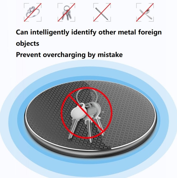 K8 10W Universal Aluminum Alloy Mobile Phone Wireless Charger, Specification:with 50cm Cable(Black)