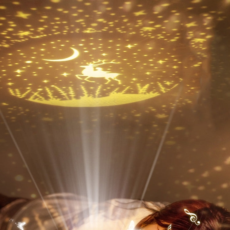 Fantasy Starry Sky Projector Night Light Atmosphere Light Valentine Day Gift, Style: Music Box