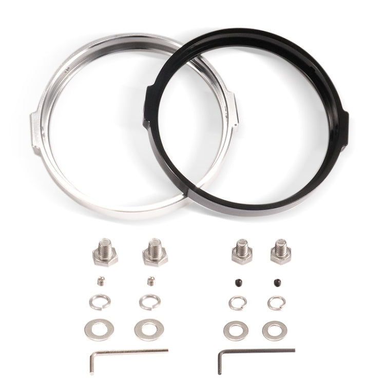 5.75 Inch Round Retro Headlight Ring Motorcycle Headlight Modification Parts(Black)