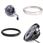 5.75 Inch Round Retro Headlight Ring Motorcycle Headlight Modification Parts(Black)