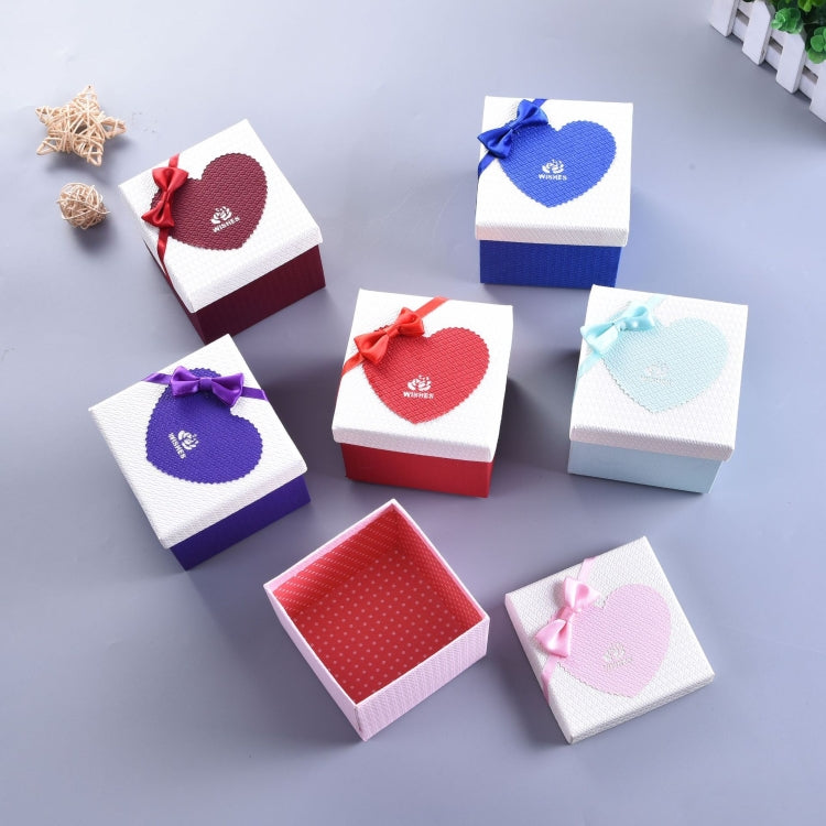 Paper Valentine Day Gift Box With Bow, Specification: 10x10x10cm(Purple)