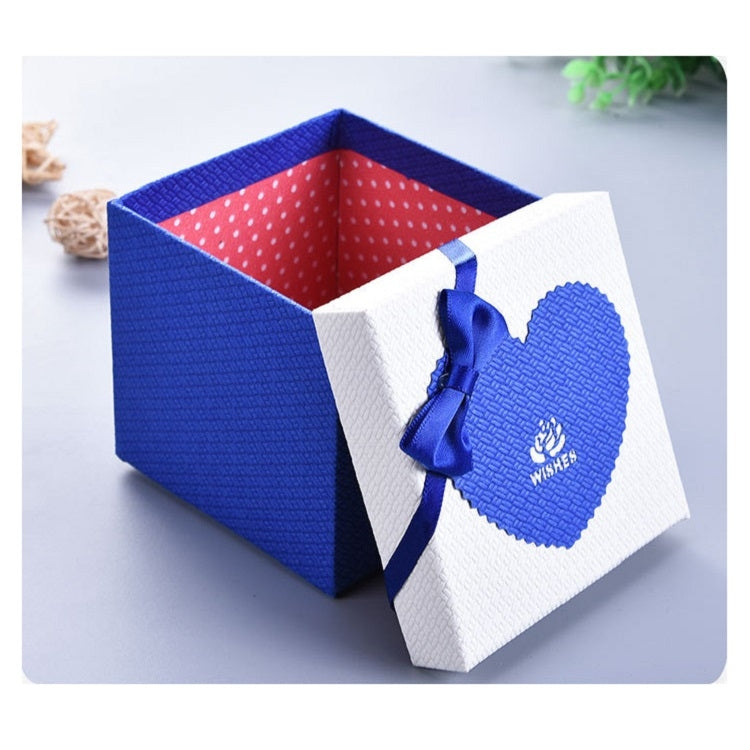 Paper Valentine Day Gift Box With Bow, Specification: 10x10x10cm(Blue)