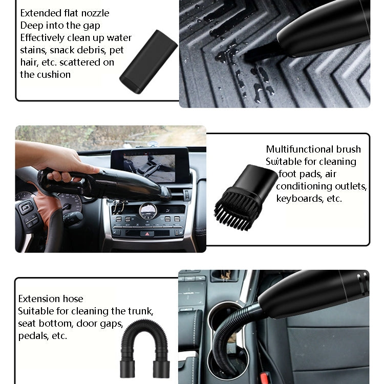 Car Handheld Portable Vacuum Cleaner Small Car Vacuum Cleaner Wireless Black