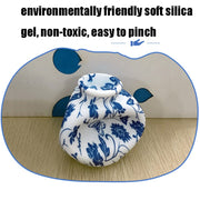 QH-28 Blue-and-white Porcelain Silicone Night Light USB Bedroom Bedside Lamp Pat Sensor Lamp(Colorful Light)