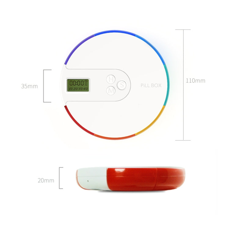 TF217 Portable Timing Reminder Dustproof Plastic Pill Box Pill Storage Box(Colorful)