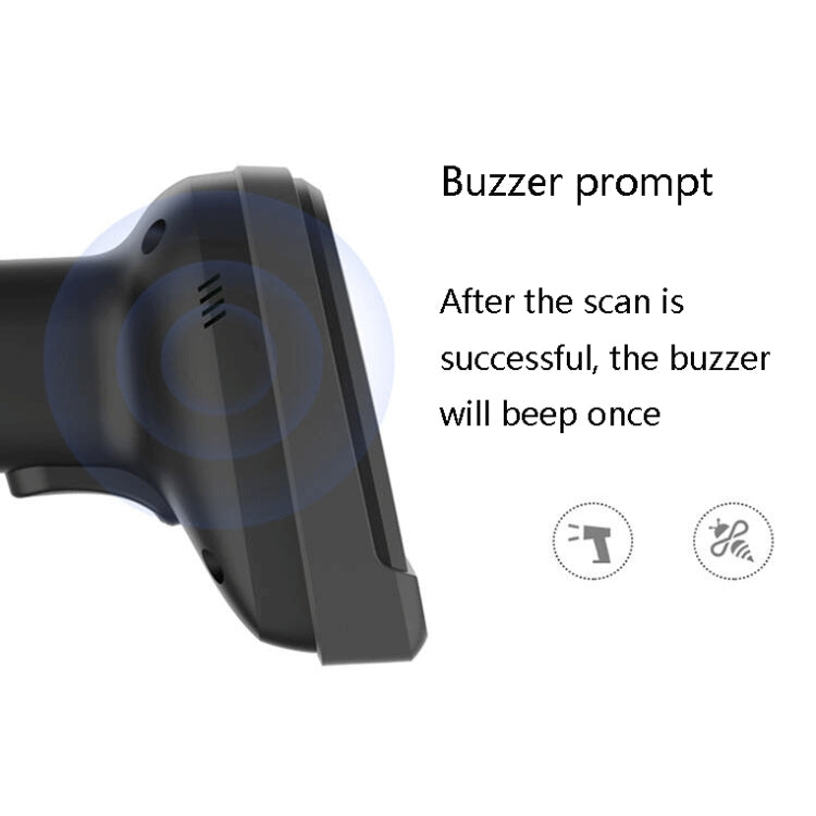 Deli 14952 Supermarket Cashier One-Dimensional QR Code Scanning Gun, Model: Black Wireless