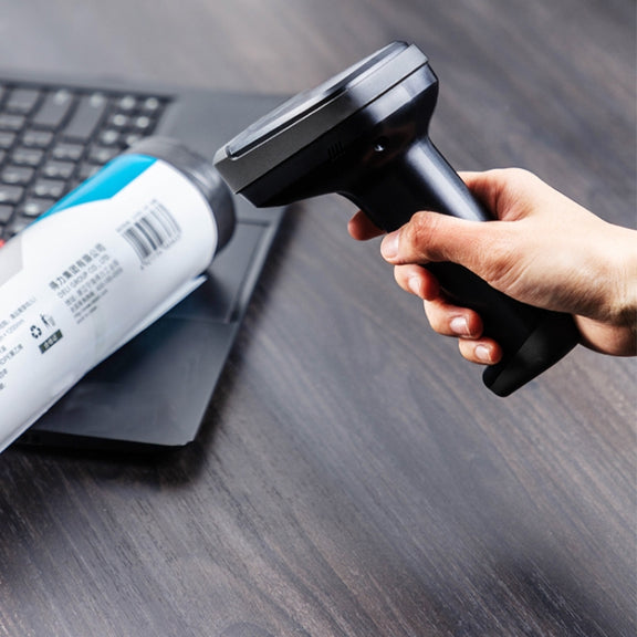 Deli 14952 Supermarket Cashier One-Dimensional QR Code Scanning Gun, Model: Black Wireless