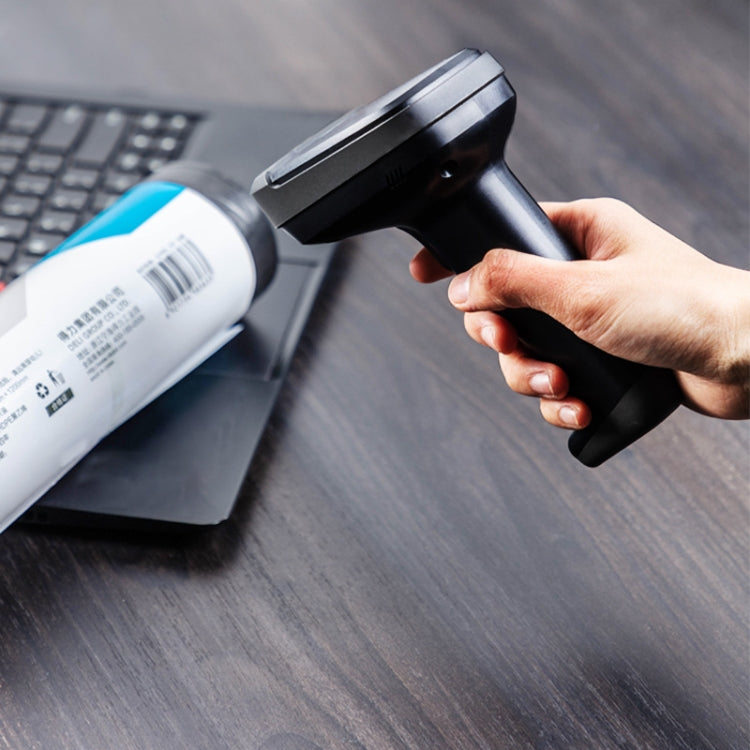 Deli 14952 Supermarket Cashier One-Dimensional QR Code Scanning Gun, Model: White Wireless