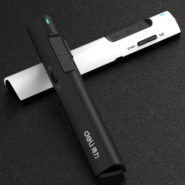 Deli 2.4G Flip Pen Business Presentation Remote Control Pen, Model: 2801 White (Red Light)