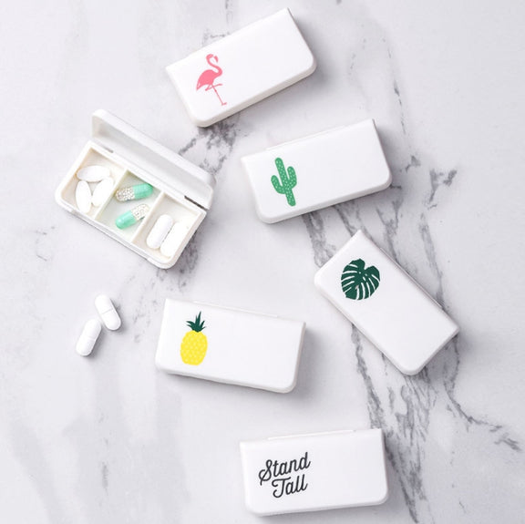 8 PCS Small Portable Moisture-proof Sealed Medicine Box 3 Compartments A Day Medicine Divided(Letter)