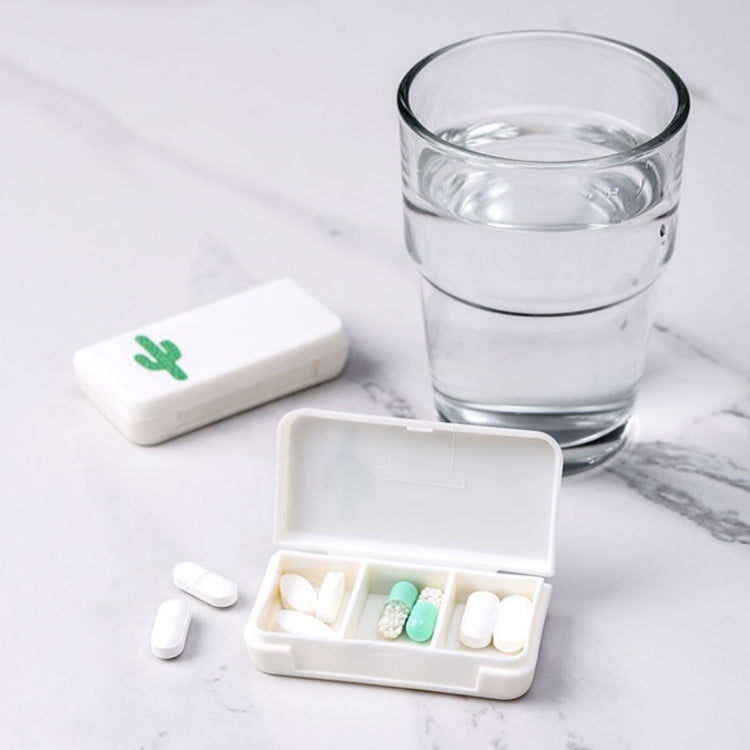 8 PCS Small Portable Moisture-proof Sealed Medicine Box 3 Compartments A Day Medicine Divided(Flamingo)