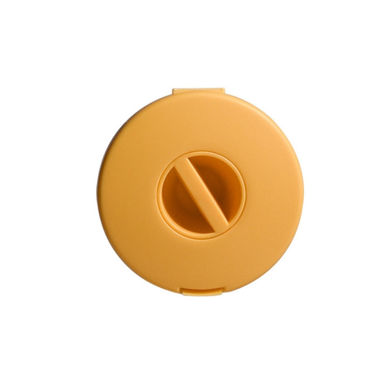 Round Data Cable Storage Box Earphone Storage Collection Box(Yellow)