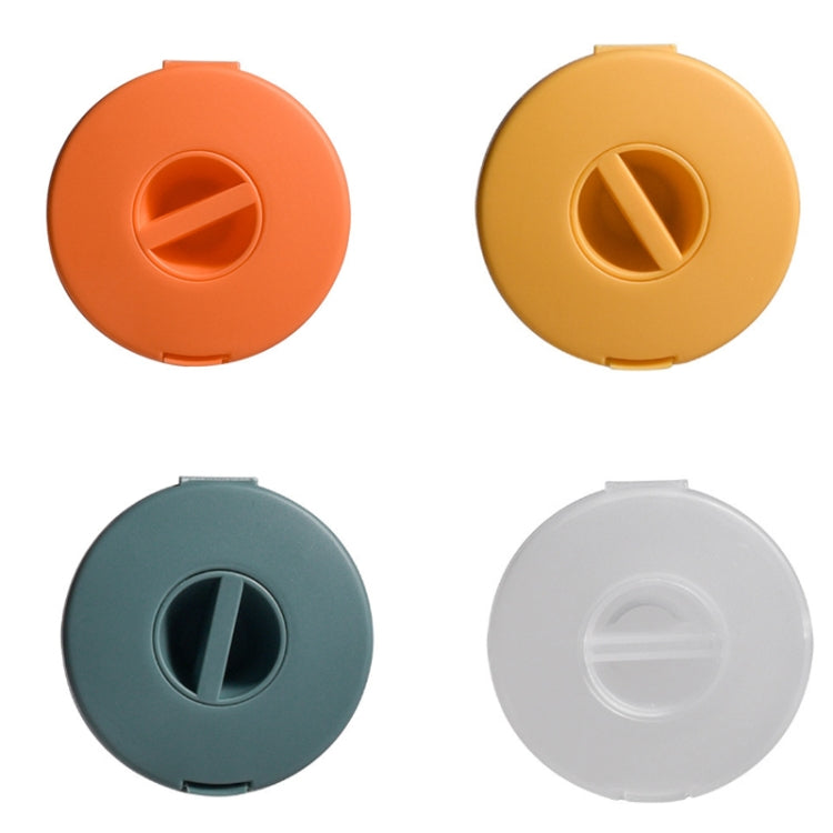Round Data Cable Storage Box Earphone Storage Collection Box(Yellow)
