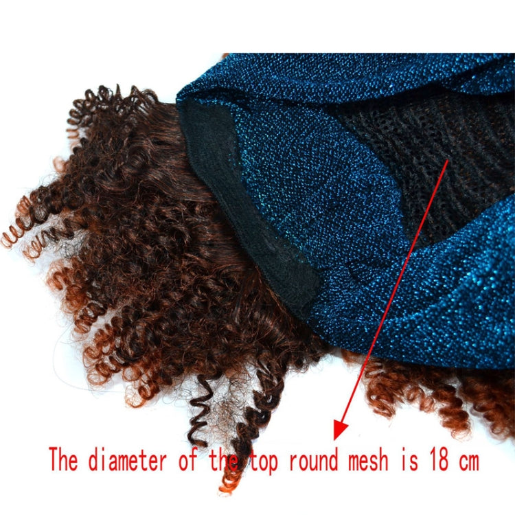 Headscarf Wig Black Gradient Small Curly Wig Explosive Headgear, Colour: 7.TJB0-4T30#