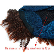 Headscarf Wig Black Gradient Small Curly Wig Explosive Headgear, Colour: 9.TJD2-1BT27#