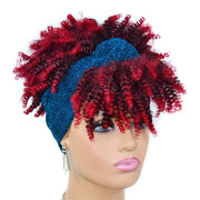 Headscarf Wig Black Gradient Small Curly Wig Explosive Headgear, Colour: 12.TJG1-1B#