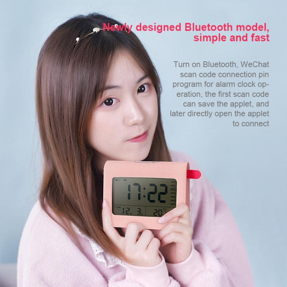 ZKLiLi Lazy Snooze Applet Alarm Clock Bedside Bluetooth Multifunctional Silent Digital Alarm Clock(Pink)