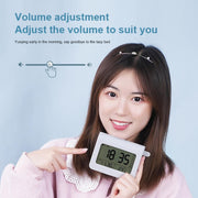 ZKLiLi Lazy Snooze Applet Alarm Clock Bedside Bluetooth Multifunctional Silent Digital Alarm Clock(Pink)