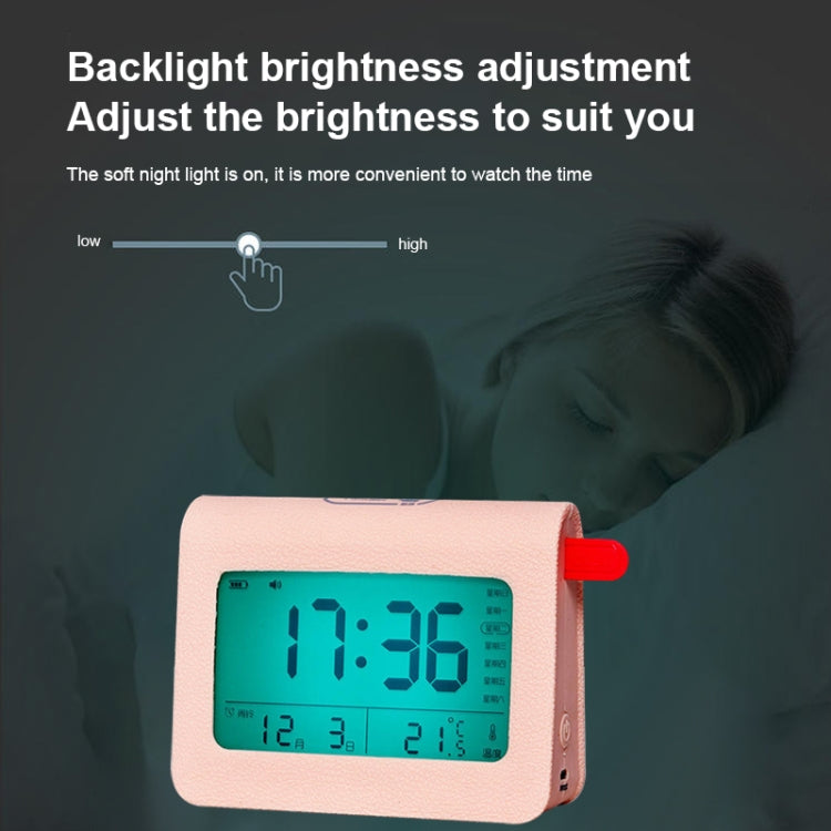 ZKLiLi Lazy Snooze Applet Alarm Clock Bedside Bluetooth Multifunctional Silent Digital Alarm Clock(Pink)
