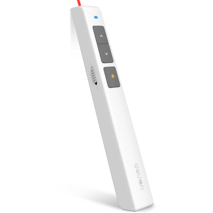 Deli 2.4GHz Laser Page Turning Pen Rechargeable Speech Projector Pen, Model: 2802PL (White)