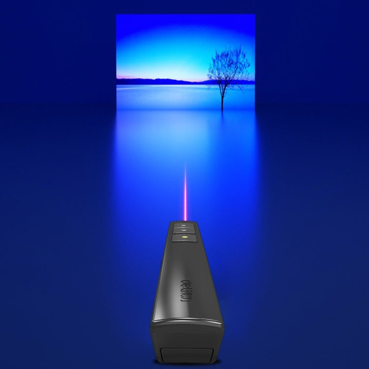 Deli 2.4GHz Laser Page Turning Pen Rechargeable Speech Projector Pen, Model: 2802PL (Black)