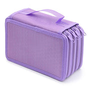 Solid Color Square Four-Layer Pencil Case Sketch Colorful Pencil Case With 72 Holes(Purple)