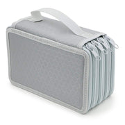 Solid Color Square Four-Layer Pencil Case Sketch Colorful Pencil Case With 72 Holes(Gray)