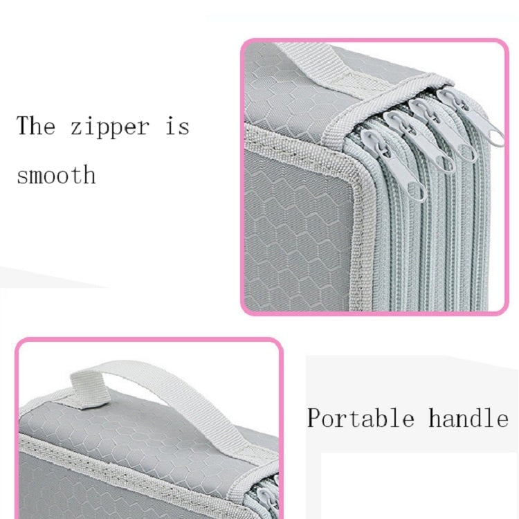 Solid Color Square Four-Layer Pencil Case Sketch Colorful Pencil Case With 72 Holes(Gray)