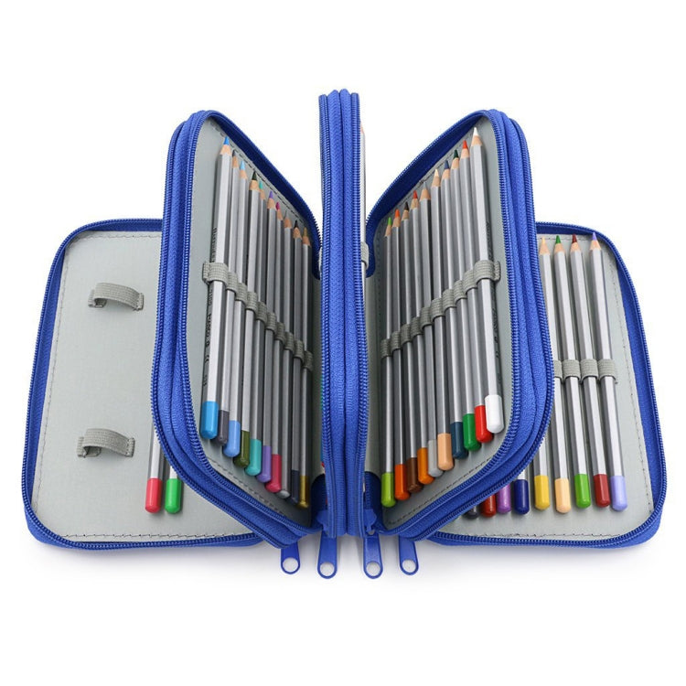 Solid Color Square Four-Layer Pencil Case Sketch Colorful Pencil Case With 72 Holes(Gray)