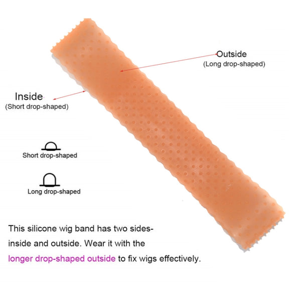 Wig Silicone Hair Band Lace Headgear Silicone Wig Hair Band(Light Brown)