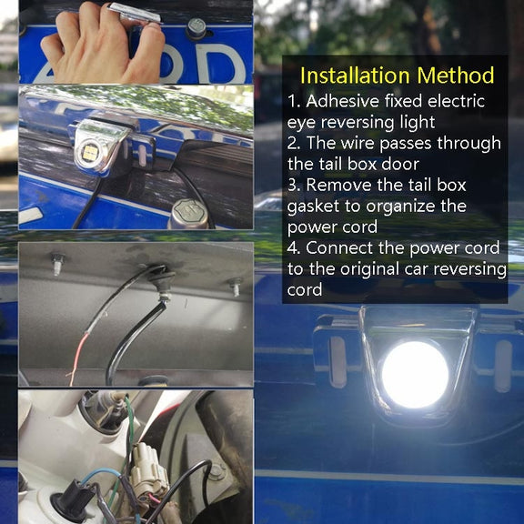 Car LED Electric Eye Reversing Light External Bulb Modified License Plate Auxiliary Light(Silver)
