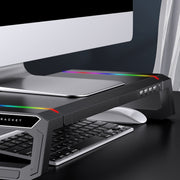 ICE COOREL T1 Monitor Increased Rack Foldable Laptop Stand With RGB Lighting & 4xUSB2.0 Expansion Interface(Moonlight White)