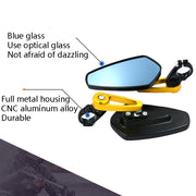 Electric Bike Motorcycle Modified Reversing Retro Rearview Handle Mirror All Aluminum Reflective Rearview Mirror(Silver)