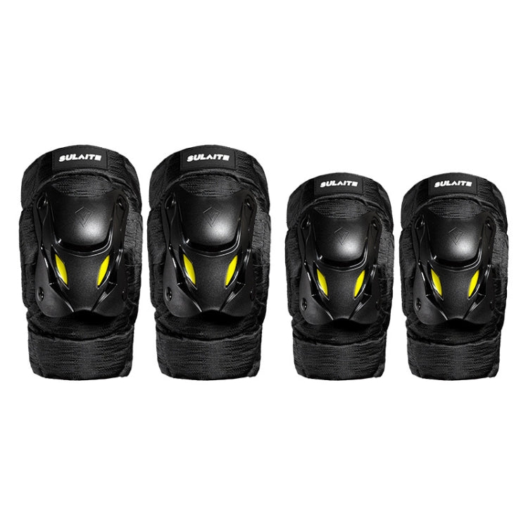 SULAITE Motorcycle Protector Rider Wind Warmth Protective Gear Riding Equipment, Colour: Black Knee Pads