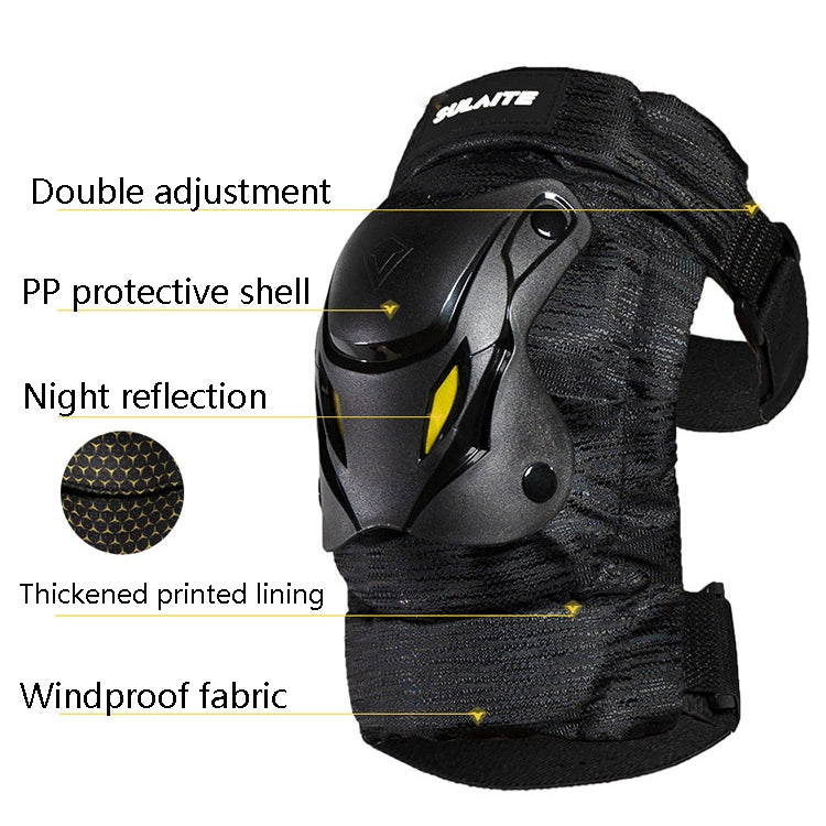 SULAITE Motorcycle Protector Rider Wind Warmth Protective Gear Riding Equipment, Colour: Black Knee Pads