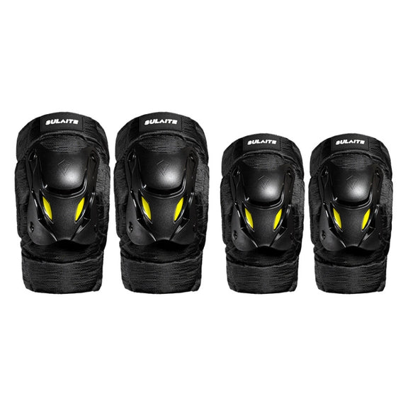 SULAITE Motorcycle Protector Rider Wind Warmth Protective Gear Riding Equipment, Colour: Black Elbow Pads