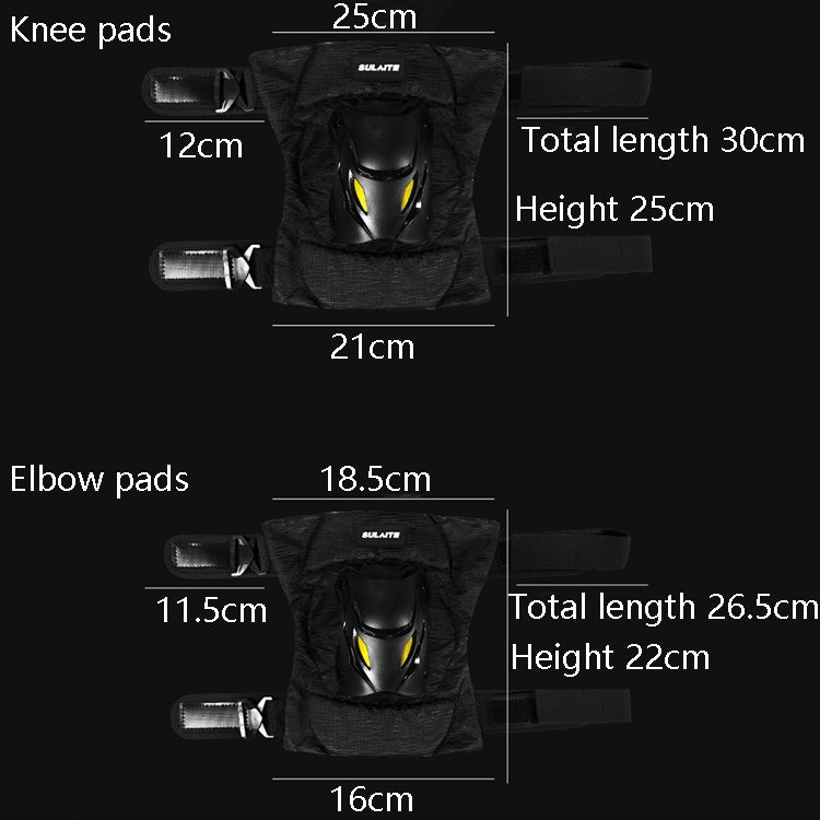 SULAITE Motorcycle Protector Rider Wind Warmth Protective Gear Riding Equipment, Colour: Black Elbow Pads