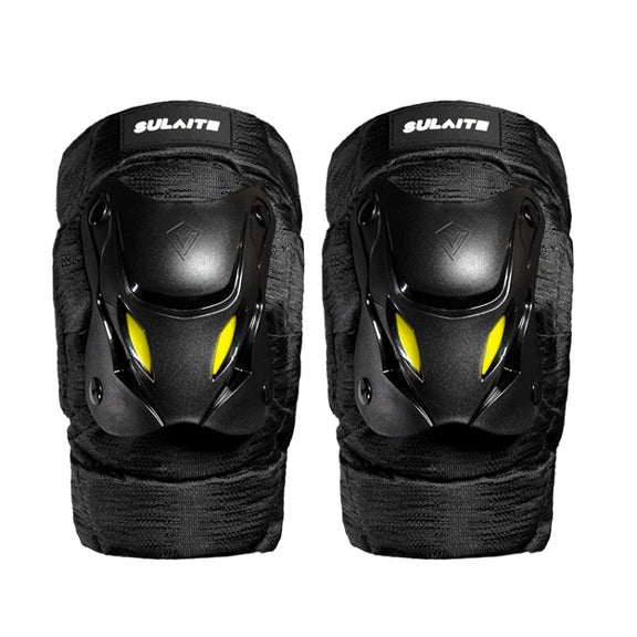 SULAITE Motorcycle Protector Rider Wind Warmth Protective Gear Riding Equipment, Colour: Black Knee Pad+Elbow Pad